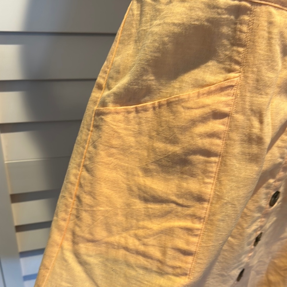 American Eagle Gold Strapless Buttoned Midi lined Sundress with side zipper. - Picture 4 of 12